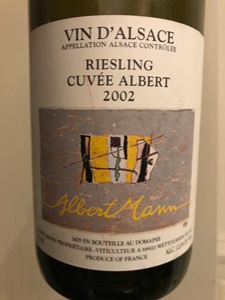 Riesling Cuvée Albert Domaine Albert Mann Alsace 2002